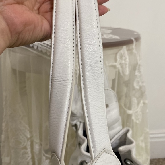 NWOT White Sharif Large Leather Purse and Dust Bag - Picture 12 of 15